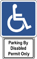 handicap permit only sign