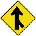 merging traffic sign