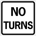 no turns sign