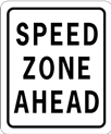 speed zone ahead sign