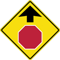 stop sign ahead sign