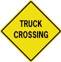 truck crossing sign